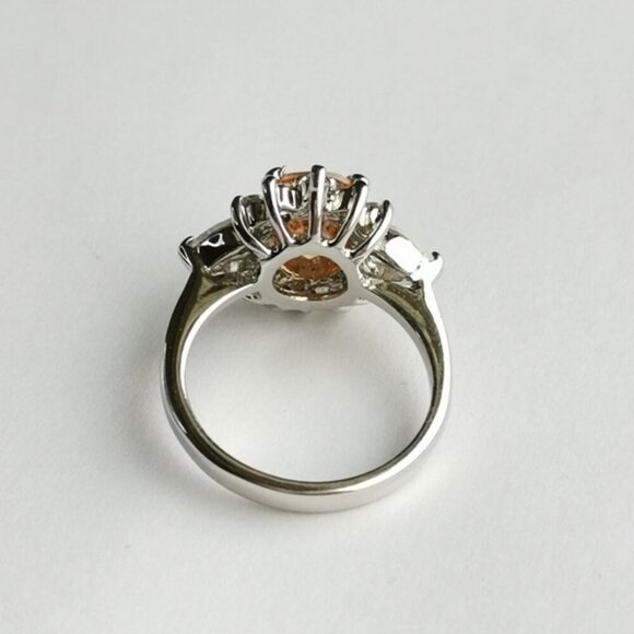 Oval cut Imperial Topaz Cz Halo ring size 7 - Picture 4 of 8